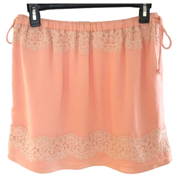 NWOT Banana Republic Peach With Ivory  Lace Detail Mini Skirt Size Small - Picture 7 of 16